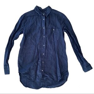 J. Crew Linen Blend Button Up Casual Top